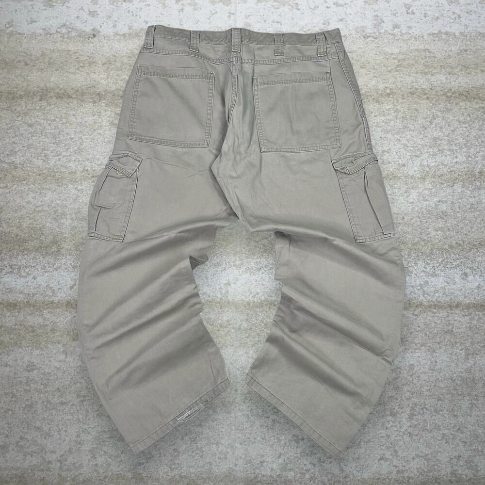Vintage Y2K Wrangler Cargo Pants 36x30 Baggy Wide Leg Fit Tan Cotton